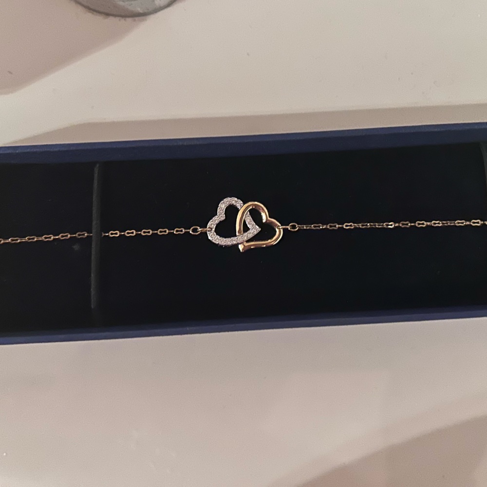 Swarovski gold and diamond heart bracelet